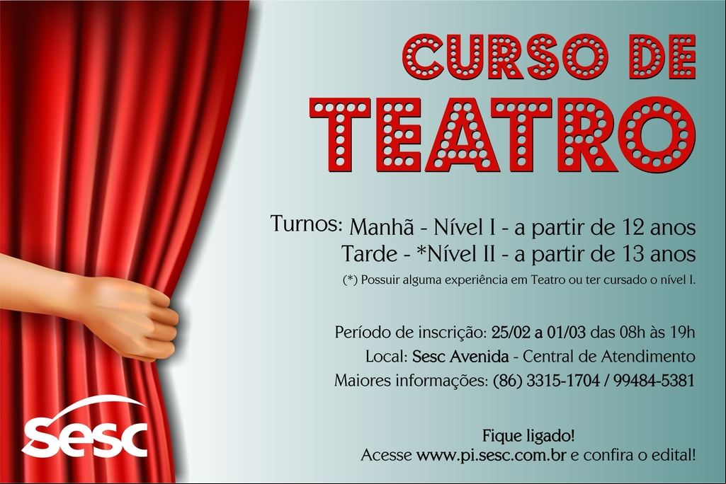 curso de teatro gratuito do sesc